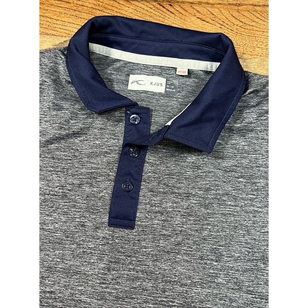 Kjus Dark‎ Heathered Gray UPF 50+ Performance Golf Polo Men's Logo Size Medium